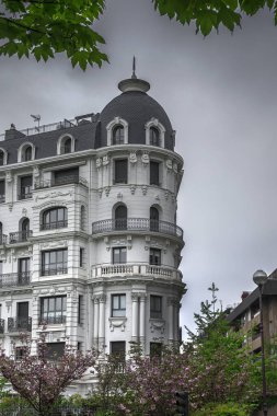 Architecture and Buildings of San Sebastian in the Basque Country on a cloudy day