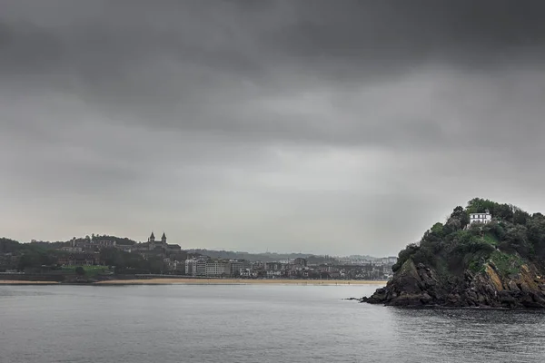 Concha Beach San Sebastian Basque Country Cloudy Day Cantabrian Sea — 스톡 사진