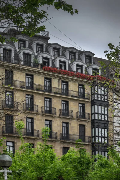 Architektur Und Gebäude Von San Sebastian Baskenland Einem Bewölkten Tag — Stockfoto