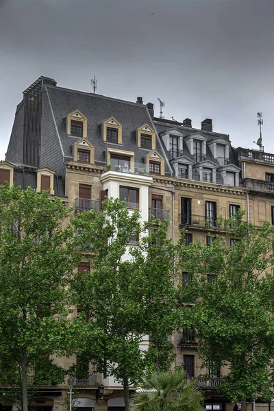 Architektur Und Gebäude Von San Sebastian Baskenland Einem Bewölkten Tag — Stockfoto