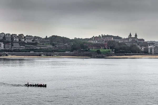 Plage Concha San Sebastian Pays Basque Avec Une Journée Nuageuse — Photo