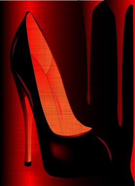 Blood red stiletto heel shoe clipart