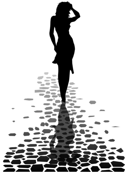 Marcher chez soi pieds nus — Image vectorielle