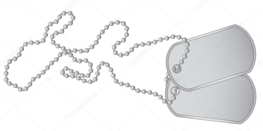 military dog tags drawing