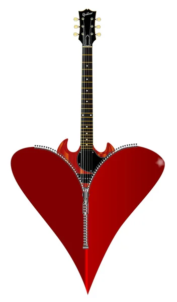 Любить гитару — стоковый вектор