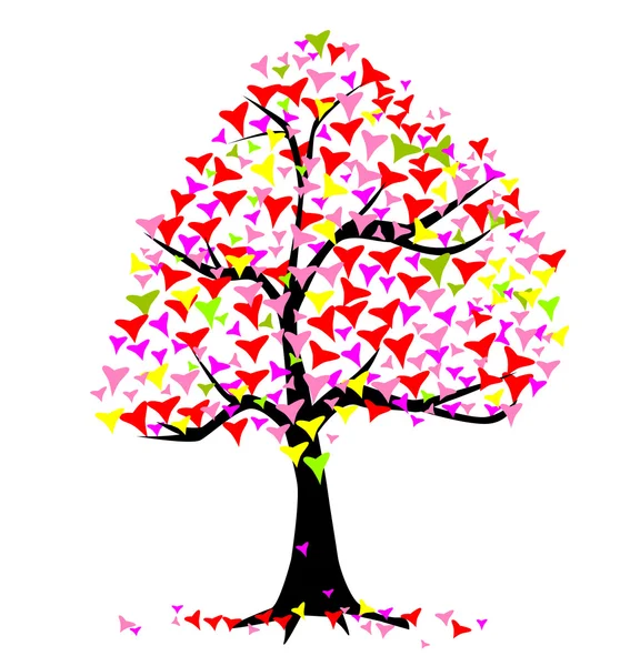 Καλοκαίρι καρδιές δέντρο — Διανυσματικό Αρχείο
