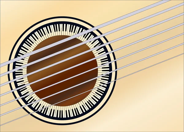 Guitarra Piano Sonido-agujero — Vector de stock