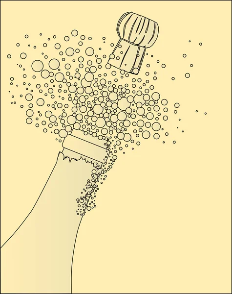 Popping the Cork — Stock Vector