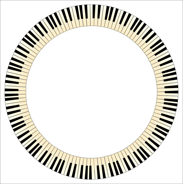 Piano Keys Circle — Stock Vector