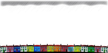 Rainy Day Cottages. clipart