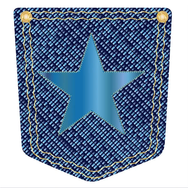 Tasca in denim Star — Vettoriale Stock