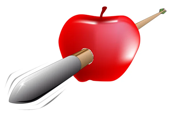 Strzałka i jabłko — Wektor stockowy