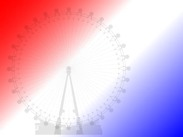 London Eye com fundo colorido . — Vetor de Stock