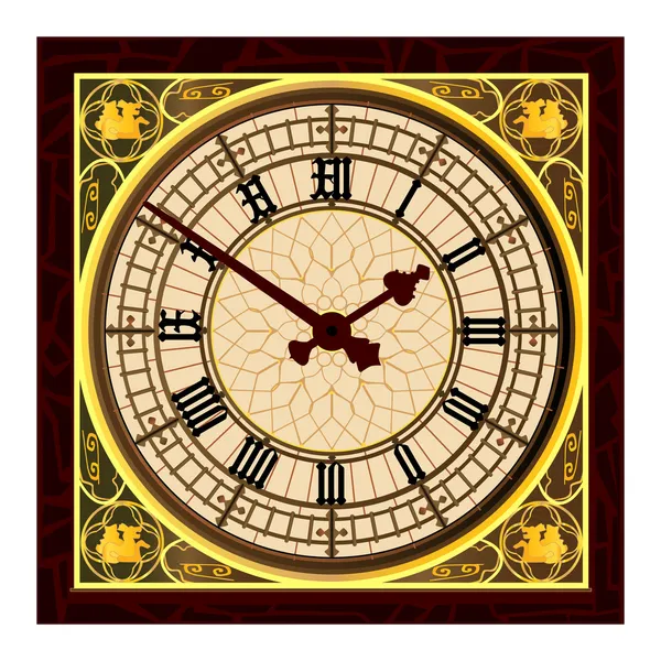 Big Ben al quadrante dell'orologio — Vettoriale Stock