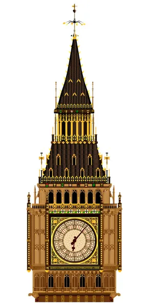 Big Ben Reloj Cara — Vector de stock