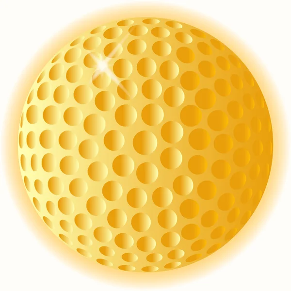 Gold Golf Ball — Stock Vector