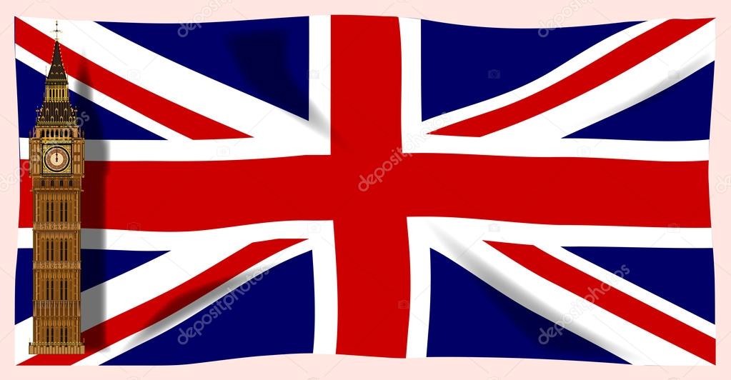 The Union Flag with Big Ben.