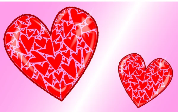 Два сердечка любви — стоковый вектор
