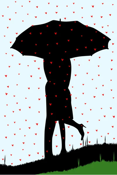 Llueve corazones — Vector de stock