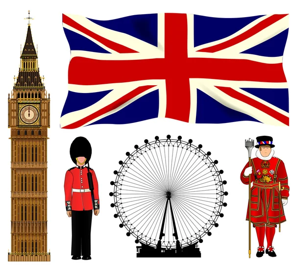 Londen pictogrammen — Stockvector