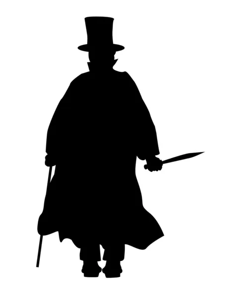 Jack de ripper silhouet — Stockvector