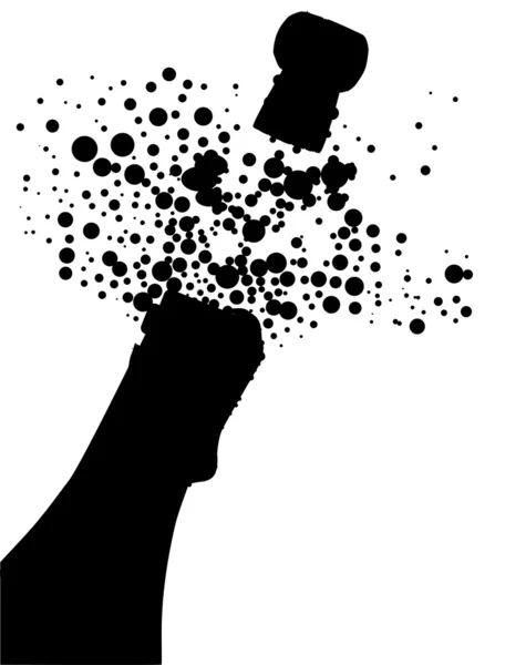 Champagne Bottle Silhouette — Stock Vector