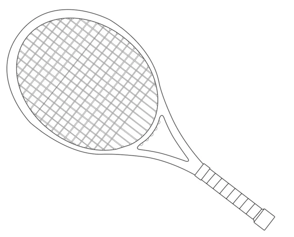 Garis luar Tenis Racket - Stok Vektor