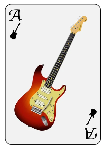 Guitar Ass als Spielkarte — Stockvektor