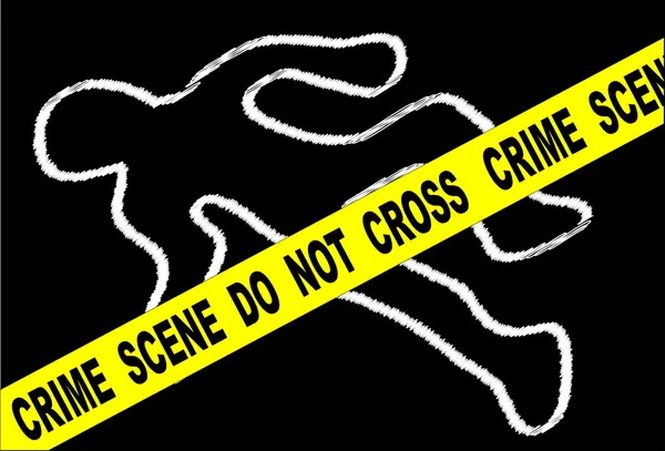 Crime Scene Chalk Mark — Stock Vector