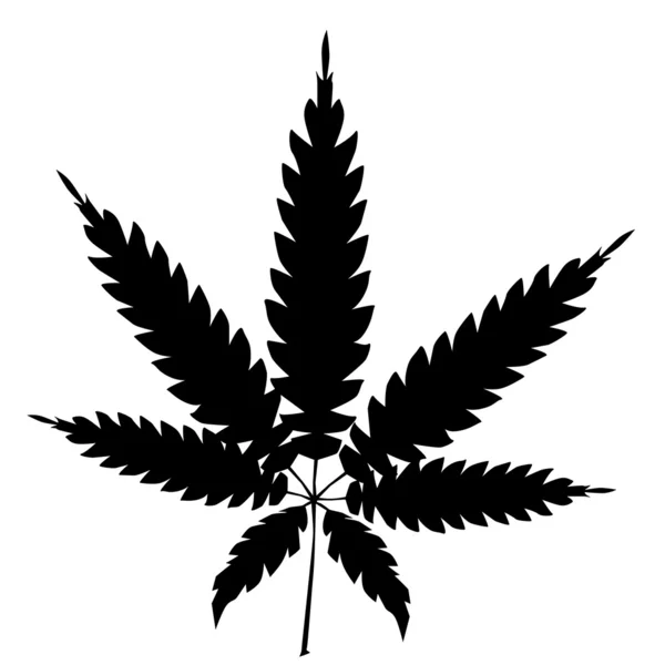 Cannabis leaf silhouet — Stockvector