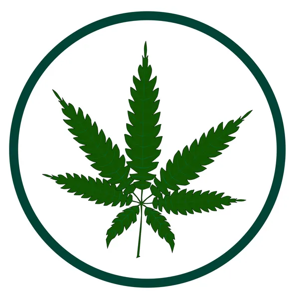 Botón de cannabis — Vector de stock