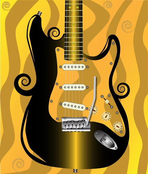 Remolinos de guitarra — Vector de stock