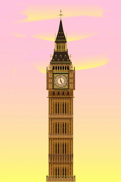 Big Ben al amanecer — Vector de stock