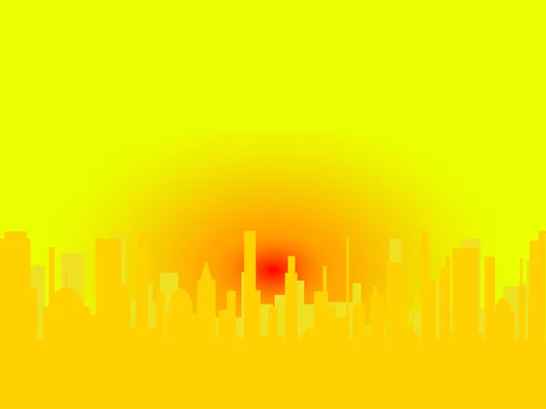 Oranje zonsondergang — Stockvector