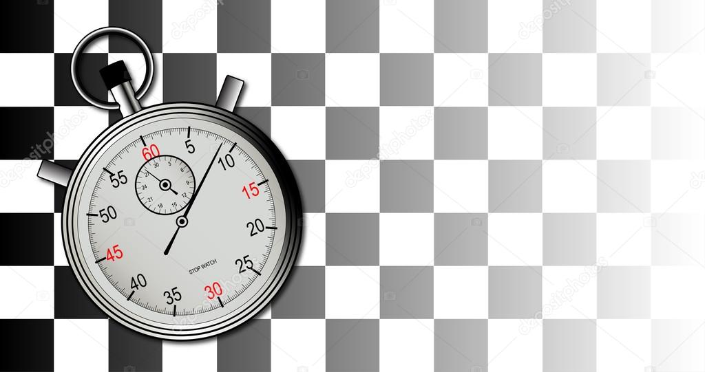 Chequered Flag and Stop Watch
