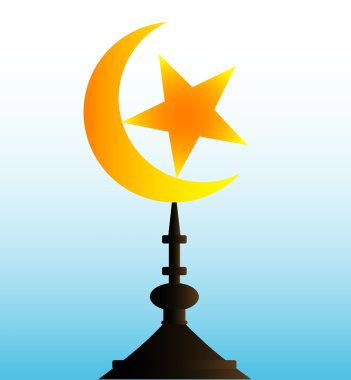 Hilal ve yıldız ile gök