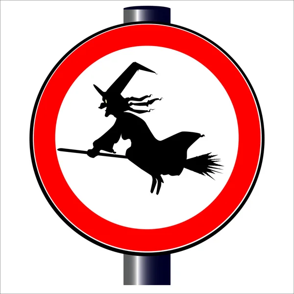 Witches Traffic Sign — Stock Vector