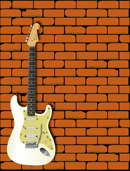 Rocková kytara zeď — Stockový vektor