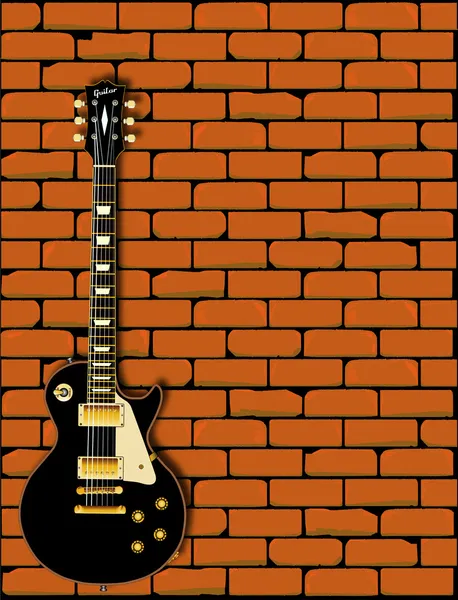 Rock gitaar muur — Stockvector