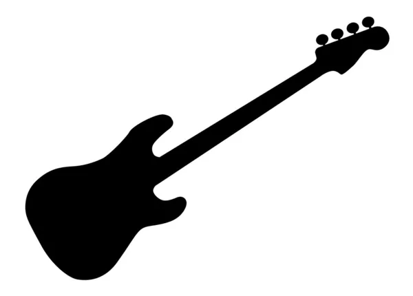 Bass Guitar Silhouette — Stock Vector