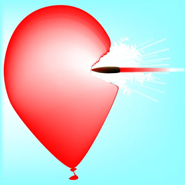 Kula slår en ballong — Stock vektor