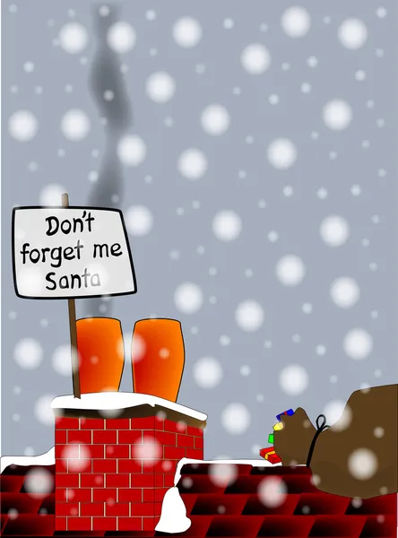 Don 't Forget Me Santa . — стоковый вектор