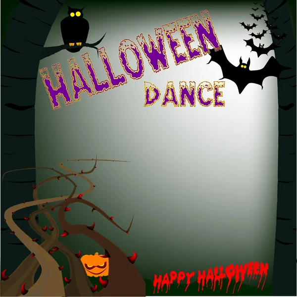 Il poster della danza di Halloween — Vettoriale Stock