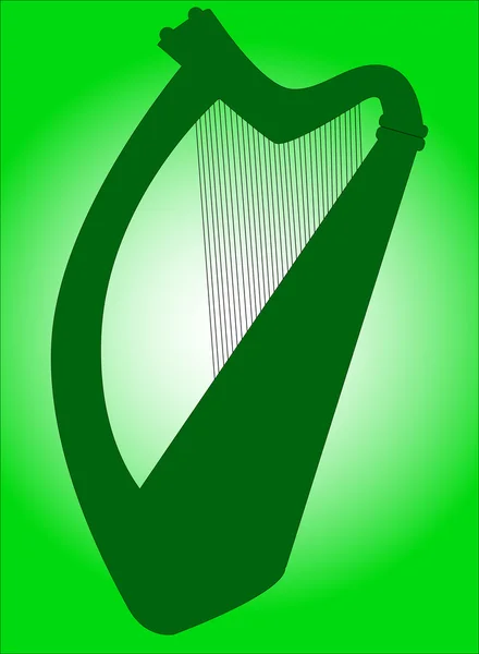 Silhueta de harpa irlandesa — Vetor de Stock
