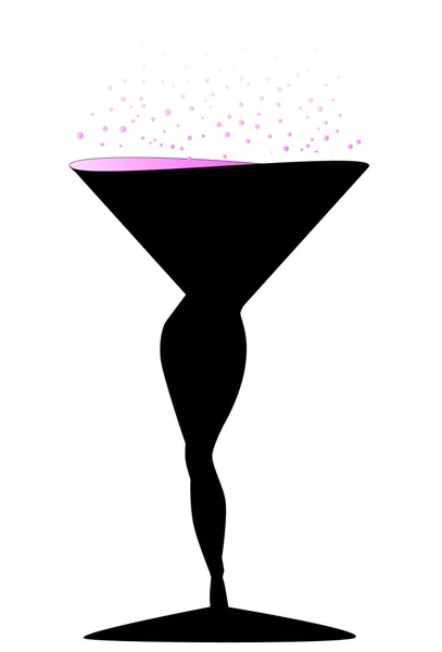 Verre à champagne sexy — Image vectorielle