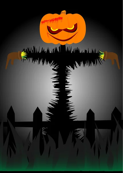 Espantapájaros de Halloween — Vector de stock