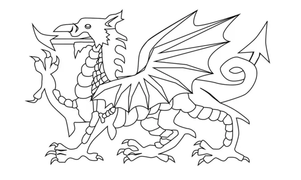 Dragon gallois contour — Image vectorielle