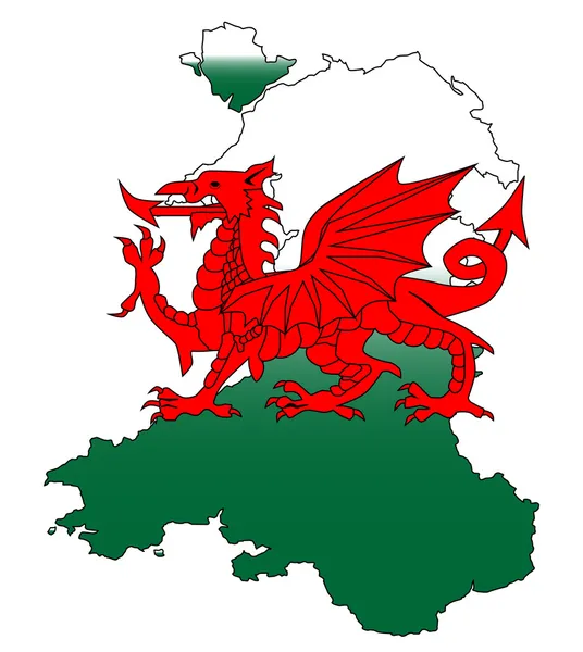 Wales és a sárkány — Stock Vector