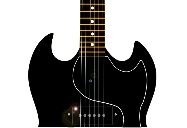 Guitarra con cuernos — Vector de stock