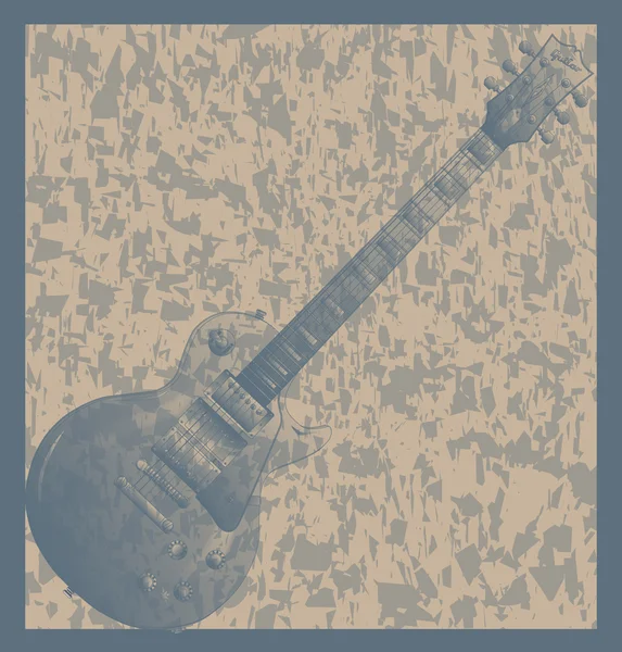 Guitare électrique Grunge solide — Image vectorielle